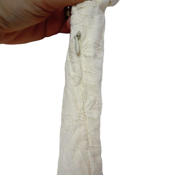 Sundance Eyelet Lined Shift Vanilla Dress Ivory Size 4 - Picture 6 of 6